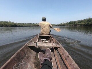 canoa de pesca em Rio Preto da Eva, no amazonas