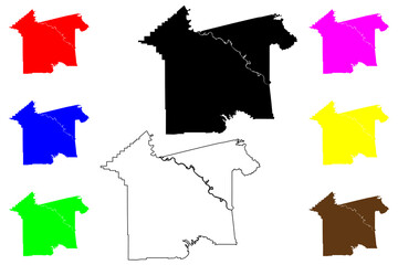 Rapides County, Louisiana (U.S. county, United States of America, USA, U.S., US) map vector illustration, scribble sketch Rapides Parish map