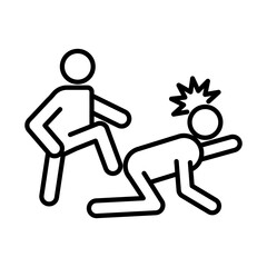 abandonment linear logo mark in black and white