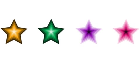 full color star media shape part line logo design