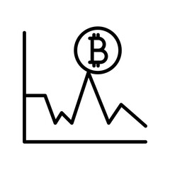Bitcoin Evolution linear logo mark in black and white