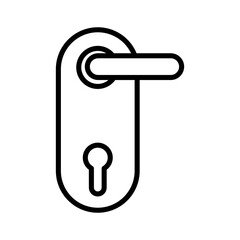 Door knob linear logo mark in black and white