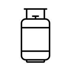 Gas cylinder linear logo mark in black and white