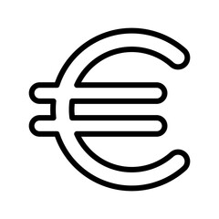 euro sign linear logo mark in black and white