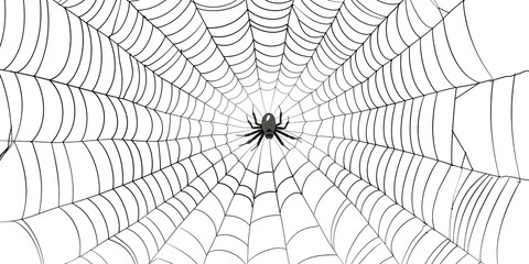 Obraz premium Complex Tangled Web in 3D Cartoon Line Art - Realistic Rendering Without Spider - Excellent for Creative Applications