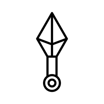 recommend clip art: Japanese ninja shuriken linear logo mark in black and white