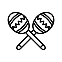 Maracas linear logo mark in black and white