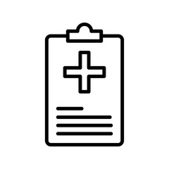 medical clipboard form linear logo mark in black and white