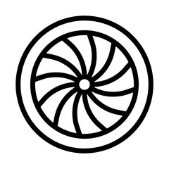 Plane turbine linear logo mark in black and white © student