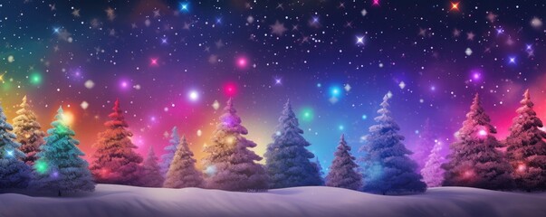colorful christmas snowy winter background illustration