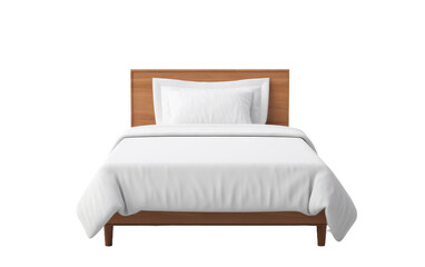 Minimalist bed isolated on transparent background