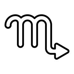 Obraz premium Scorpio zodiac sign linear logo mark in black and white