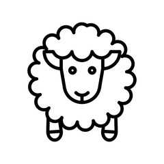 sheep linear logo mark in black and white
