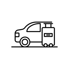 Transfer linear logo mark in black and white