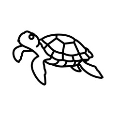 turtle linear logo mark in black and white