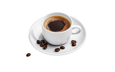Fototapeta premium White coffee cup isolated on transparent background