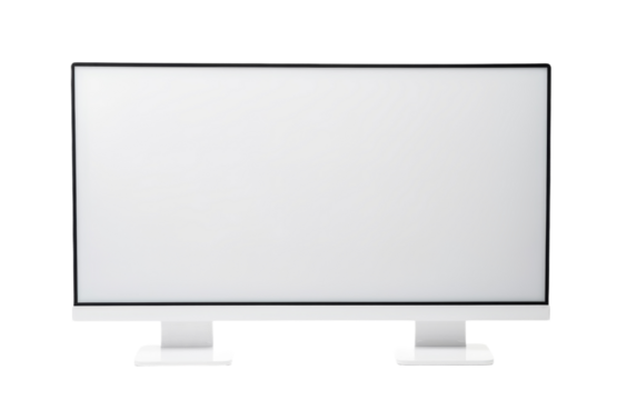 Flat screen computer monitor isolated on transparent background