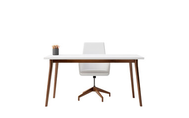 Modern desk isolated on transparent background