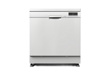 Compact countertop dishwasher isolated on transparent background