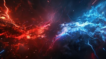 A thrilling scene of a high-speed space battle, with a defocused backdrop of vibrant particles