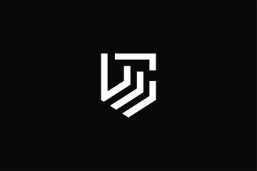 Obraz premium letter CG GC lineart abstract shield lineart logo, letter GC CG shield banner Universal elegant vector emblem Premium business logotype