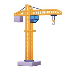 Fototapeta premium Construction crane tower. Building concept