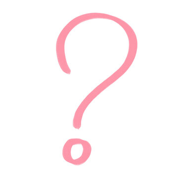 recommend clip art: Pink question mark doodle, hand drawn element