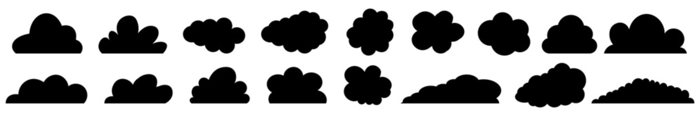 Clouds icon collection.Weather symbols set. Cloud pictogram collection.Vector Illustration