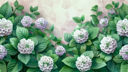 Vibrant Purple Flowers in Green Leaves