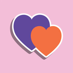 Double heart icon. Valentine day symbol