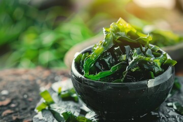 Fresh seaweed salad Delicious sea vegetable dish