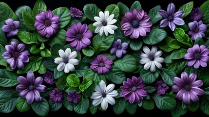 Fototapeta premium Vibrant Purple and White Flowers