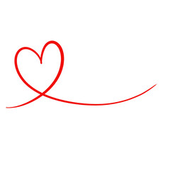 Textured red heart loop illustration, valentine day hand drawn graphic element