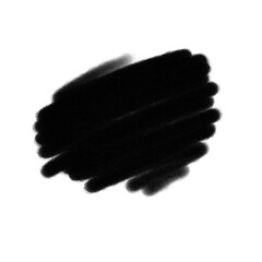 Black blob text box or highlight, textured rough frame, clip art element scribble