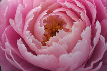 Watercolor pink gold flower abstract mural, peonies, tulips, rose, large delicate voluminous flowers, background, wallpaper, generative AI