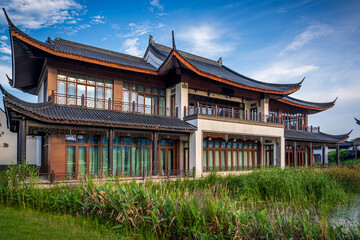 Majestic Traditional Asian Architecture at Dusk