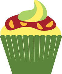 Appetizing cupcake isolated on a white background. Vector illustration.