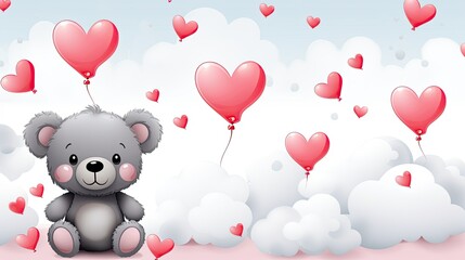 A cute gray teddy bear 