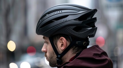 A side view of a helmet showcasing its lightweight materials and advanced construction for maximum protection and comfort.