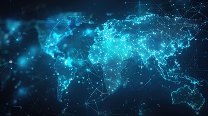 Digital Representation of Earth Encased in a Futuristic Network Grid, Illustrating Global Connectivity and Data Exchange in Outer Space