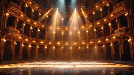 Obraz premium Sunlight Streaming Through the Balcony of an Ornate Opera House
