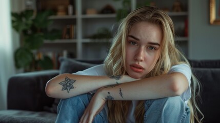 The Pensive Blonde Woman