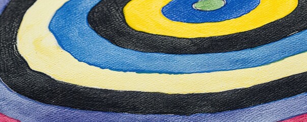 Abstract Colorful Circular Pattern Watercolor Painting, Vibrant Artistic Design