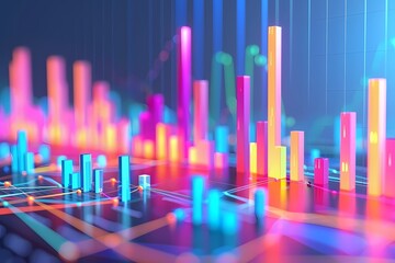 Fototapeta premium economy graph chart in 3d realistic ai