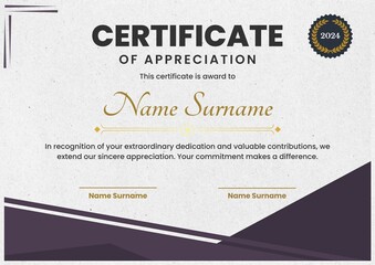 Obraz premium award certificate template design, Certificate of Appreciation template, Certificate of achievement, awards diploma. day 131