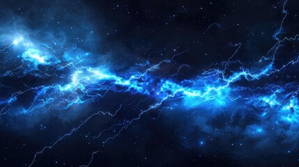 Abstract Blue Energy Wave in Deep Space - Cosmic Light Flow for Digital Art, Background, and Design