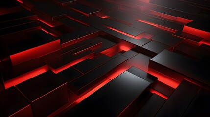
3d rendering of red and black abstract geometric background. Scene for advertising, technology, showcase, banner, game, sport, cosmetic, business, metaverse. Sci-Fi Illustration. Product display