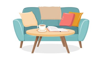 Fototapeta premium Elegant Living Room Ensemble Isolated On Transparent Background