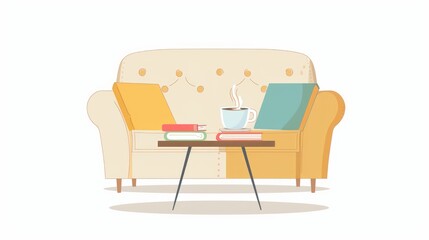 Fototapeta premium Elegant Living Room Ensemble Isolated On Transparent Background