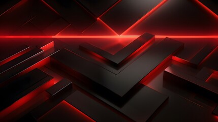 
3d rendering of red and black abstract geometric background. Scene for advertising, technology, showcase, banner, game, sport, cosmetic, business, metaverse. Sci-Fi Illustration. Product display